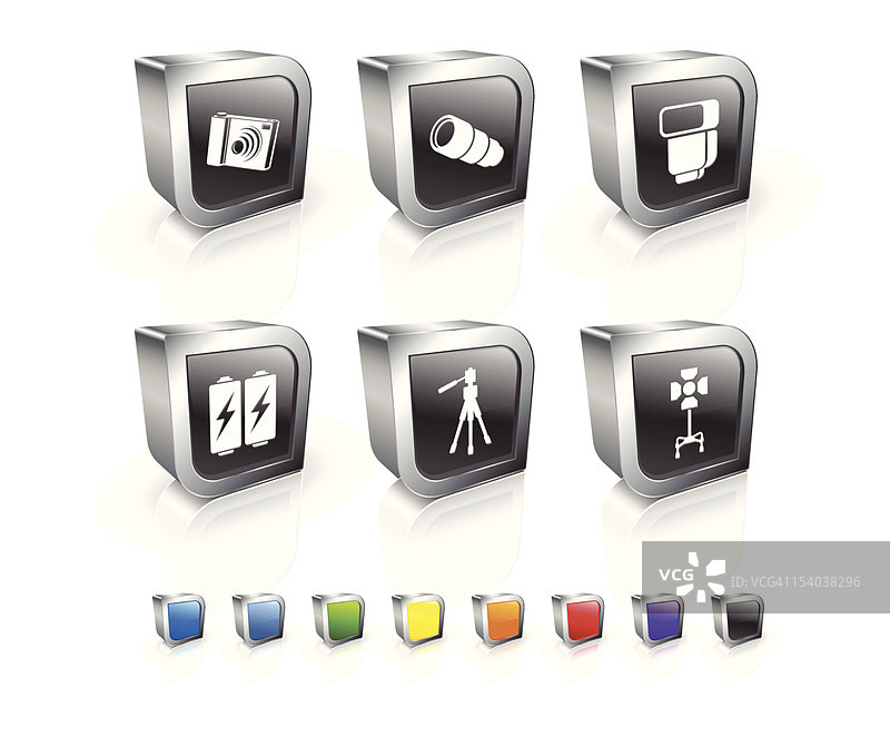 摄影器材免版税矢量图标集图片素材