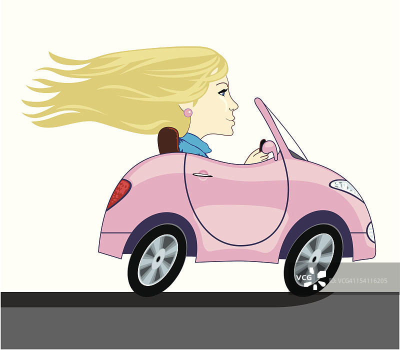 驾驶跑车的女孩图片素材