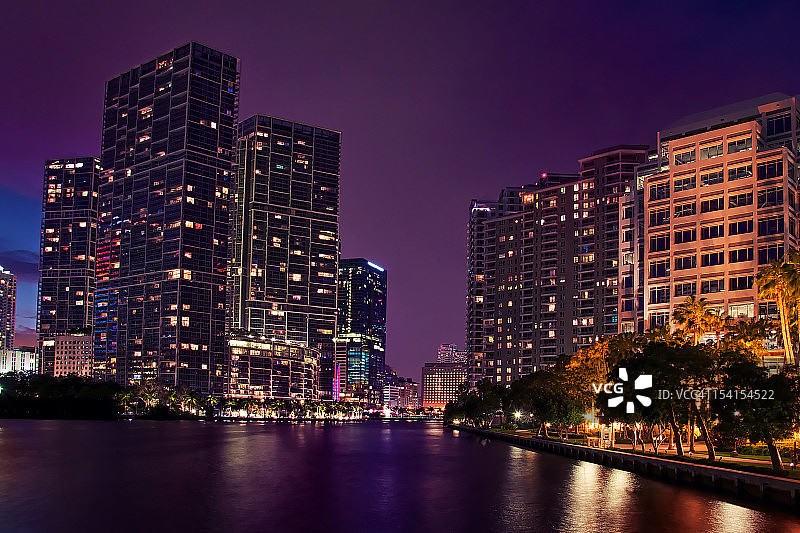 迈阿密河的日落图片素材