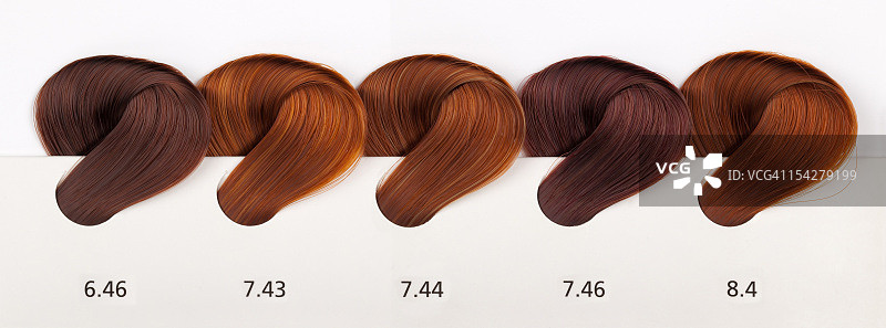 染发剂色板 - 铜色调图片素材