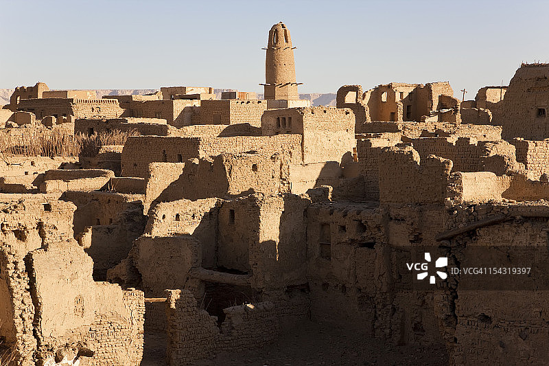 埃及西部沙漠的 Al Qasr图片素材