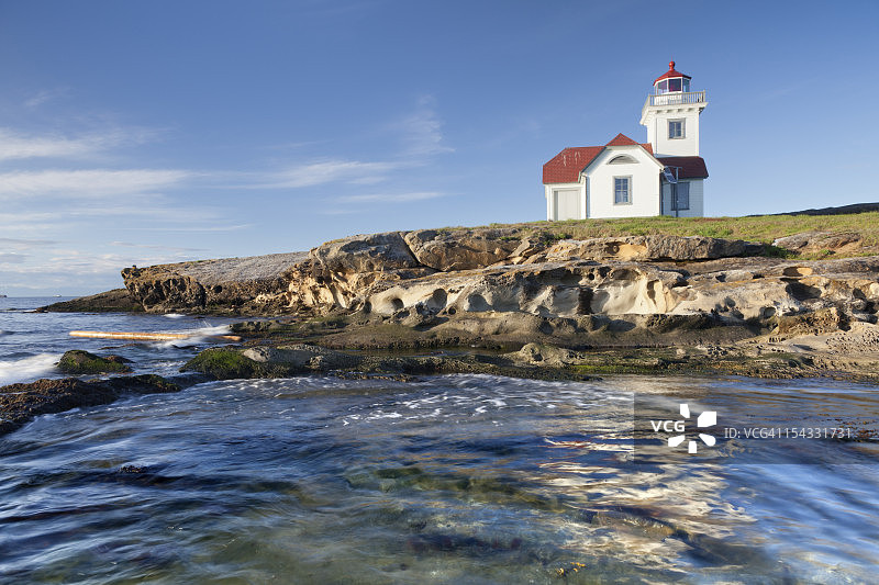 美国华盛顿州圣胡安群岛帕托斯岛帕托斯岛灯塔景观图片素材