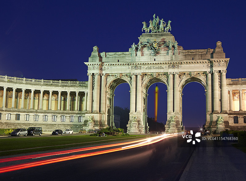 五十周年纪念凯旋门夜景图片素材