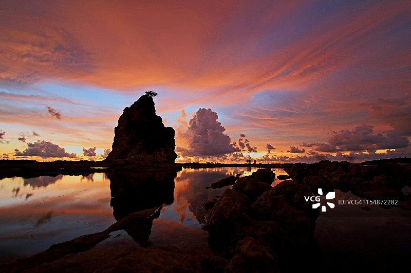 丹绒拉亚尔沙瓦纳日落图片素材