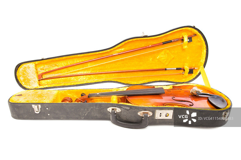 琴盒里的老式小提琴图片素材