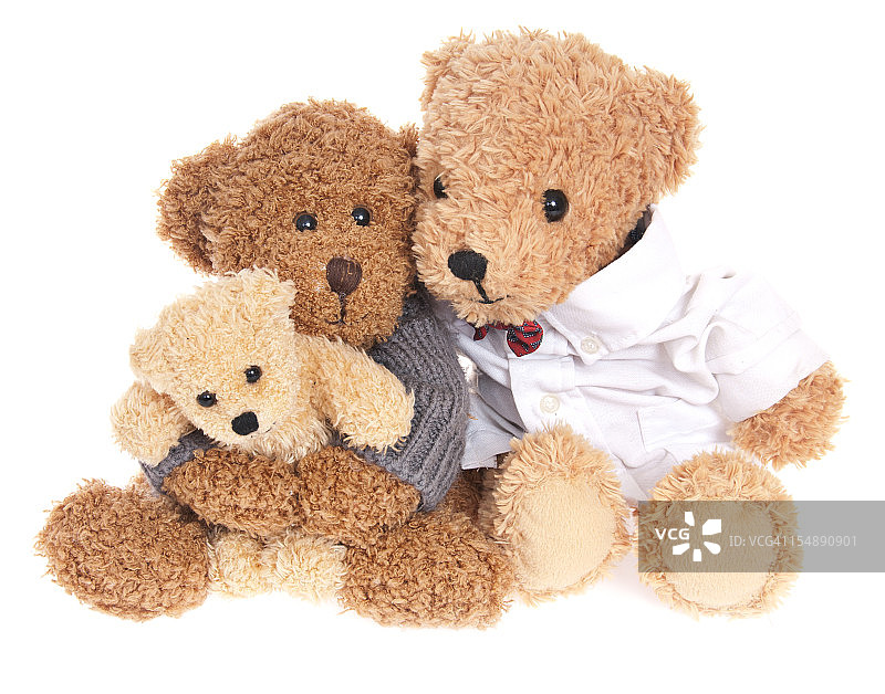 泰迪熊一家拥抱图片素材