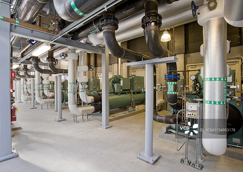 冷却系统的压缩机、泵和管道图片素材