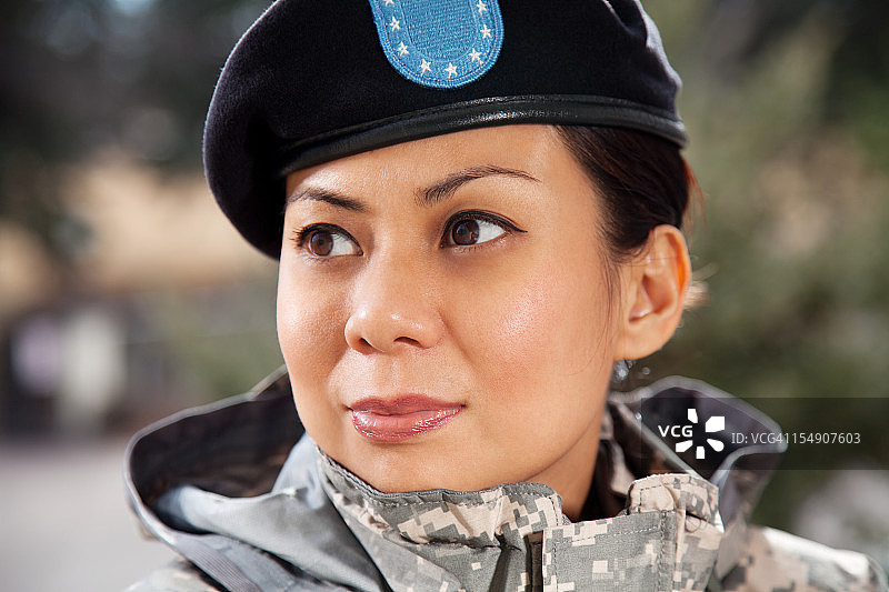 美国女兵的肖像图片素材
