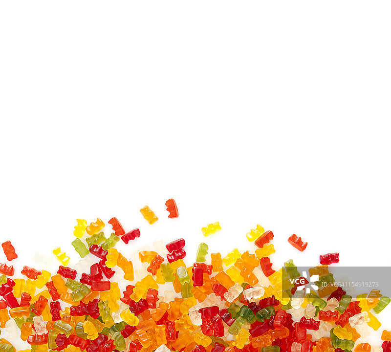 白色背景上的橡皮糖熊图片素材