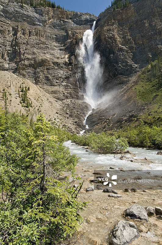 幽鹤国家公园内的塔卡考瀑布图片素材