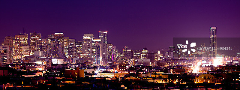 旧金山金融区日落图片素材