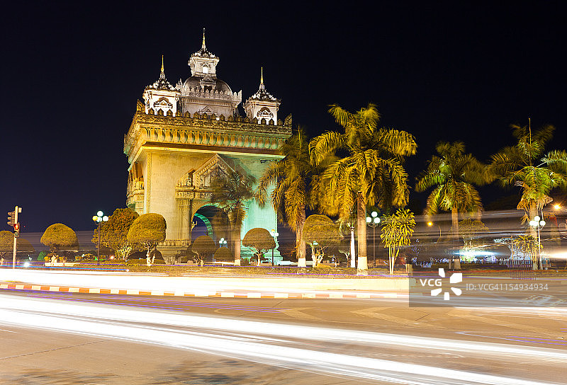 老挝万象凯旋门图片素材