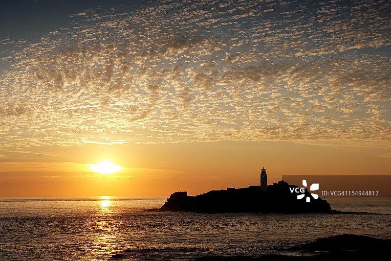 灯塔日落图片素材