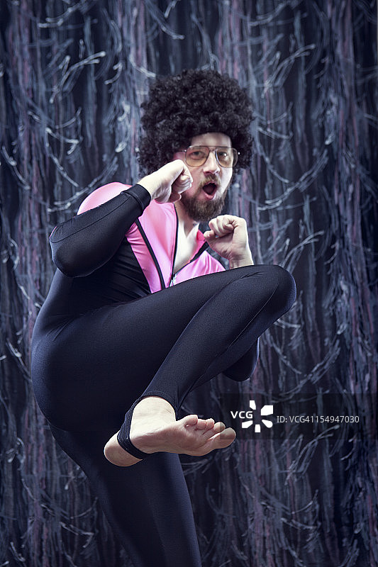 1980年代非洲裔健美操教练图片素材