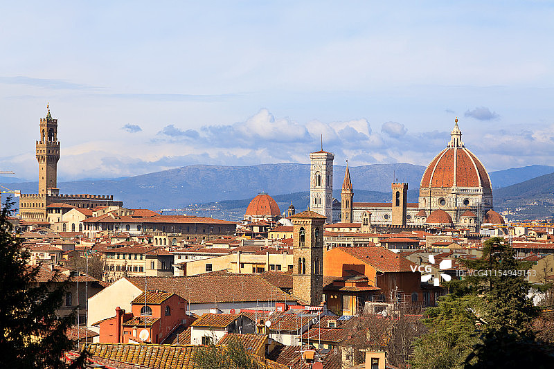 意大利佛罗伦萨中世纪城镇与主教座堂图片素材