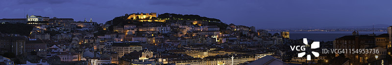 里斯本地标照明全景图片素材