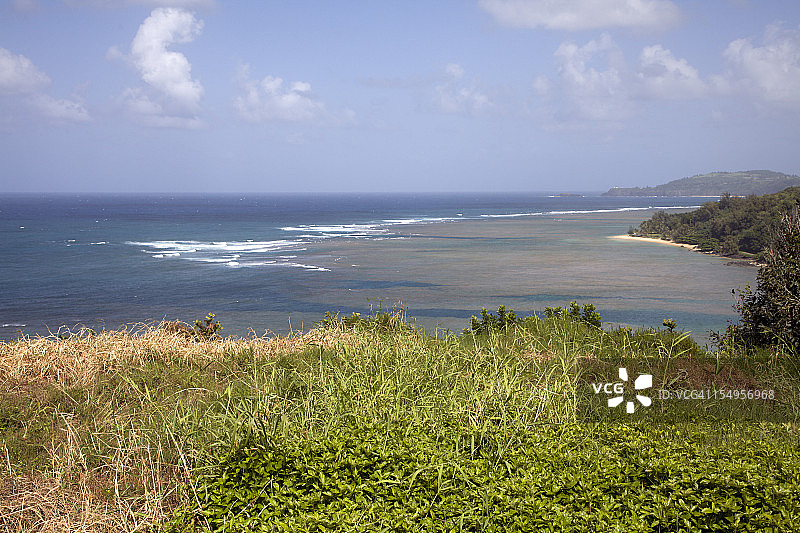 考艾岛阿尼尼海滩的柔和海浪图片素材