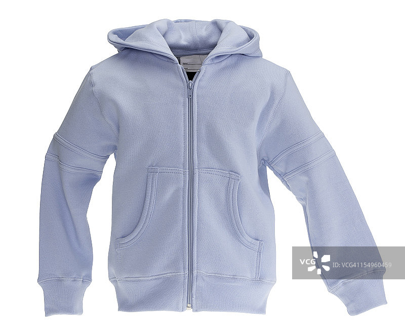 白色背景上的蓝色运动衫图片素材