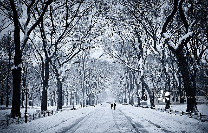 中央公园购物中心雪景图片素材