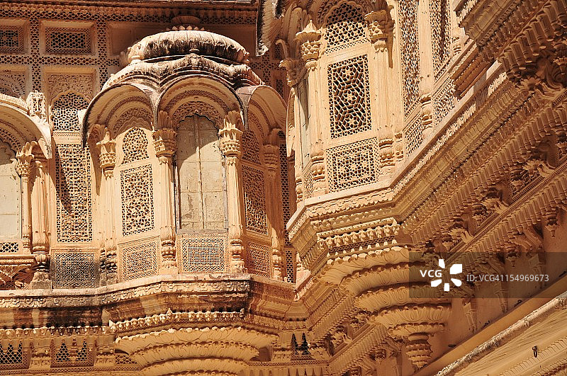 印度拉贾斯坦邦焦特布尔梅兰加尔堡的哈维利斯图片素材