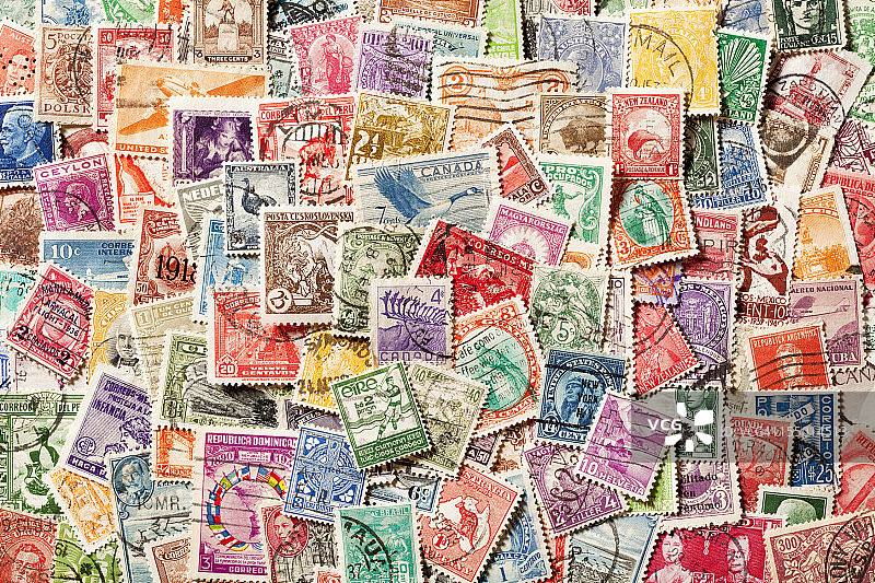 旧邮票背景图片素材
