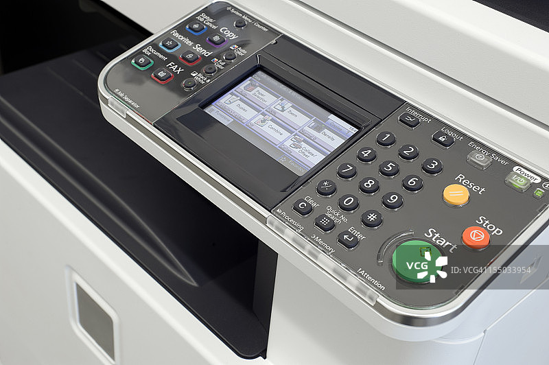 复印机控制面板的特写镜头图片素材
