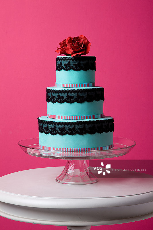 蕾丝和丝带蛋糕图片素材