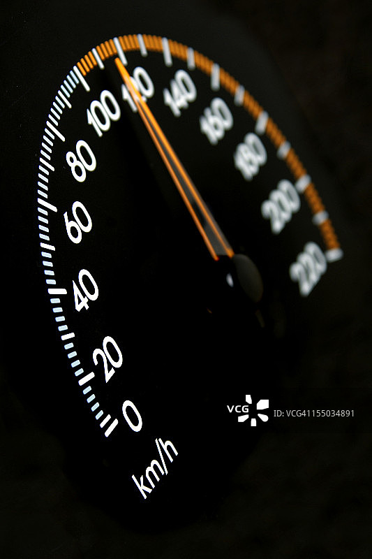 时速100公里的速度计图片素材