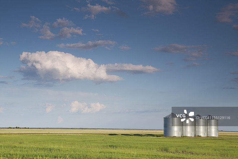 马尼托巴省的谷物仓库图片素材
