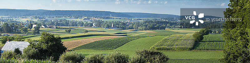 兰开斯特县农场作物山脉全景图片素材