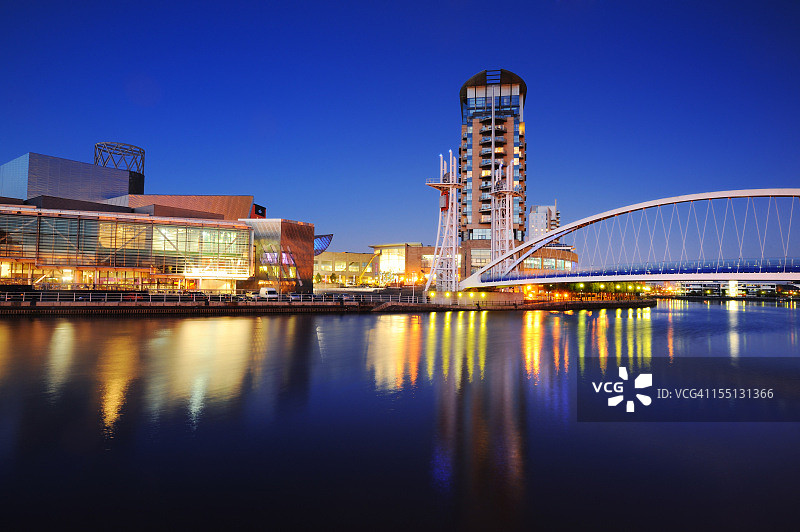 索尔福德码头暮光景色图片素材