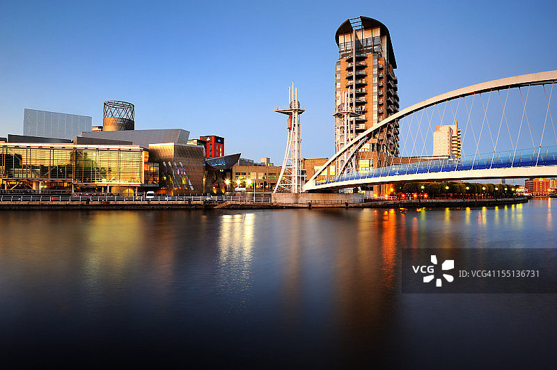 索尔福德码头暮光景色图片素材