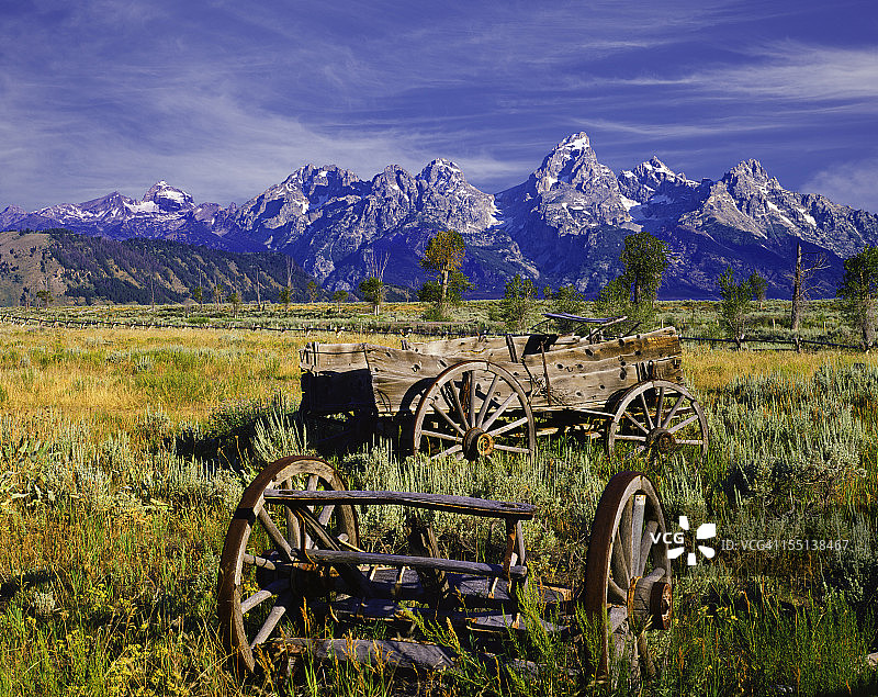 大提顿国家公园的乡村马车图片素材