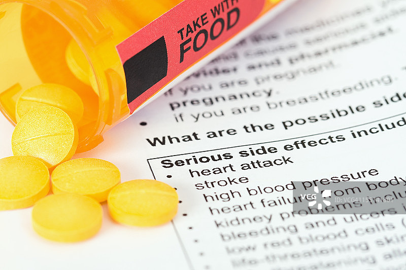 具有严重副作用的处方药图片素材