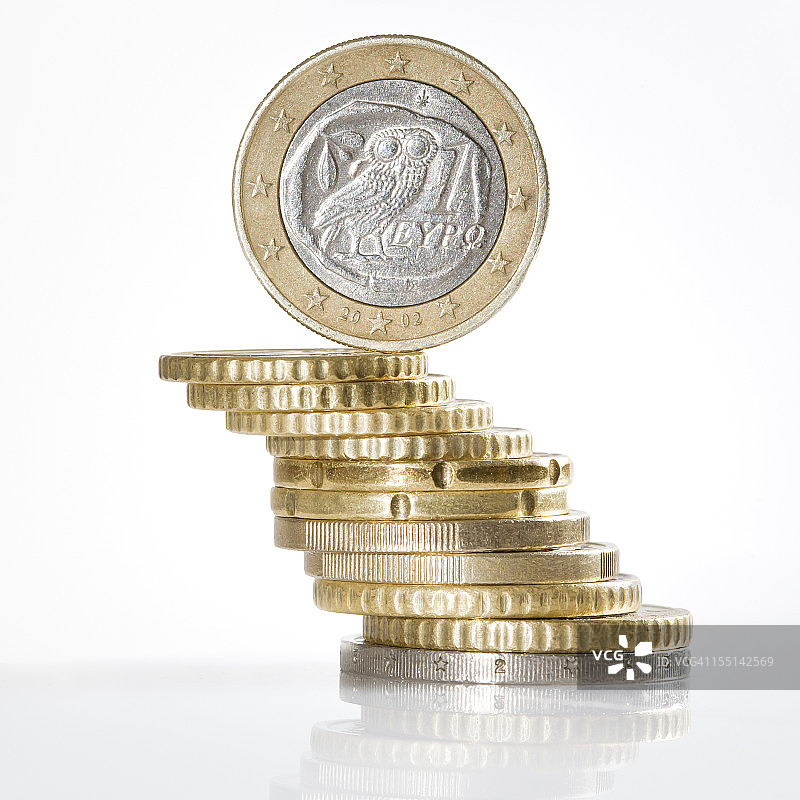 希腊欧元硬币图片素材