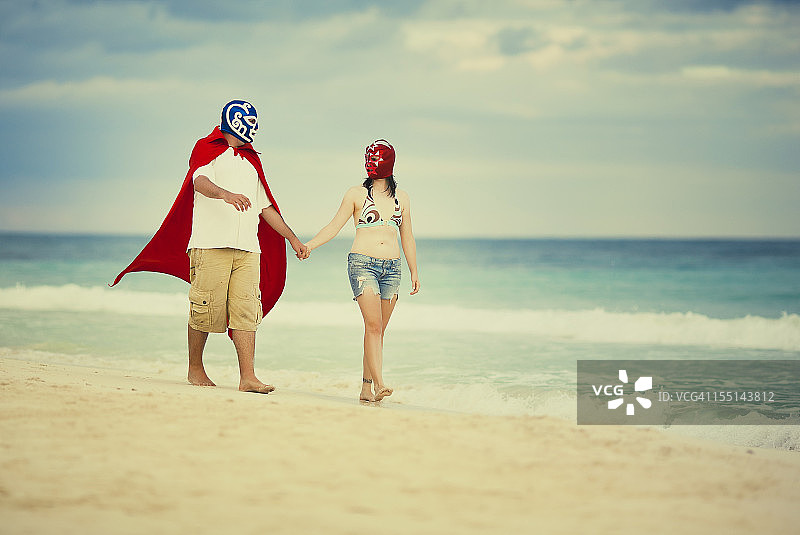 墨西哥摔跤手度蜜月图片素材