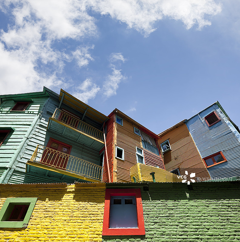 阿根廷布宜诺斯艾利斯拉博卡的彩色房屋图片素材