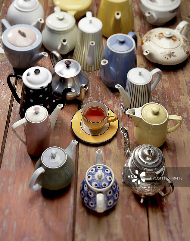 各种彩色茶壶图片素材