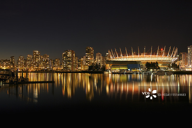 加拿大大温哥华市中心的城市轮廓图片素材