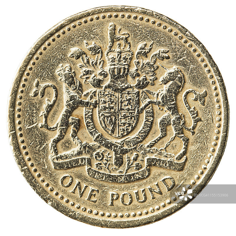 用旧的英镑硬币特写图片素材