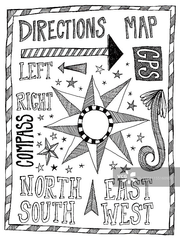 罗盘涂鸦图片素材