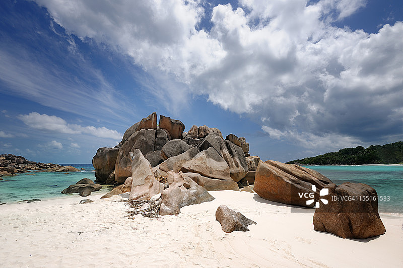 塞舌尔群岛的安塞可可海滩（超大尺寸）图片素材