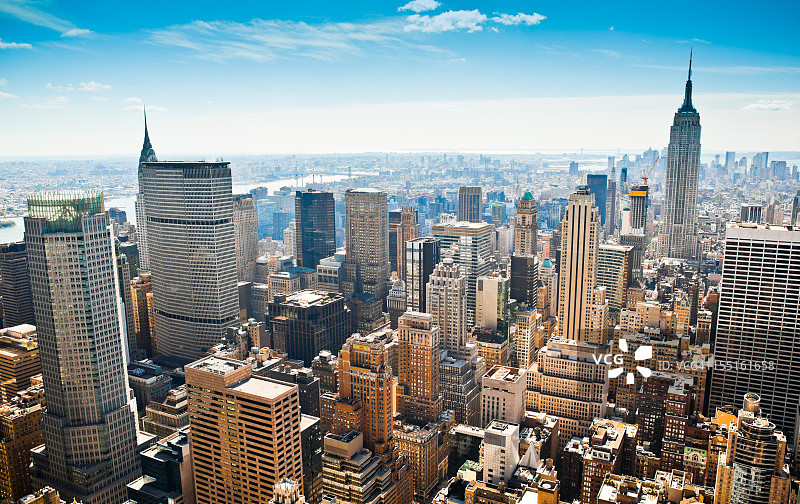 纽约市曼哈顿鸟瞰图图片素材
