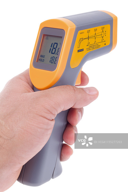 手持式红外线数字显示温度计图片素材