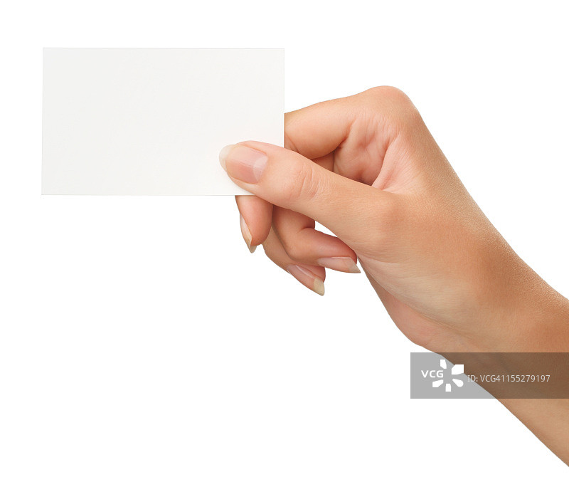 手中的空白卡片图片素材