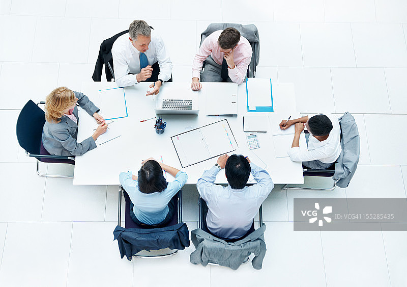 商务目标讨论会议俯视图图片素材