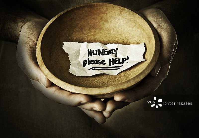 乞讨金钱或食物图片素材