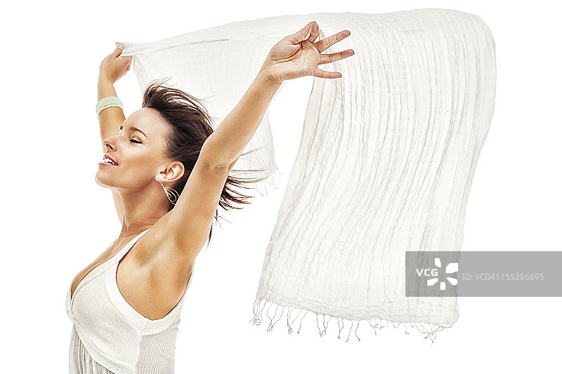 无忧无虑的年轻女人图片素材