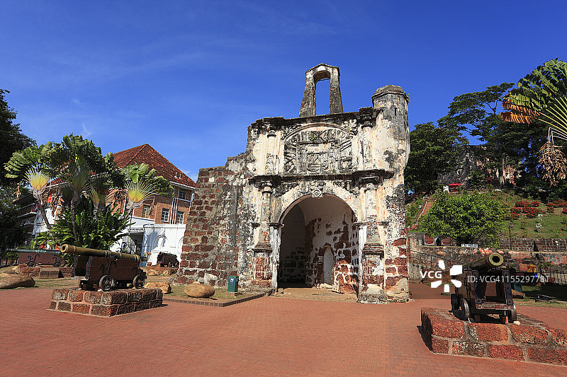 马六甲圣地亚哥门，马来西亚图片素材