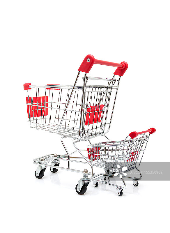 白色背景上隔离的购物车图片素材